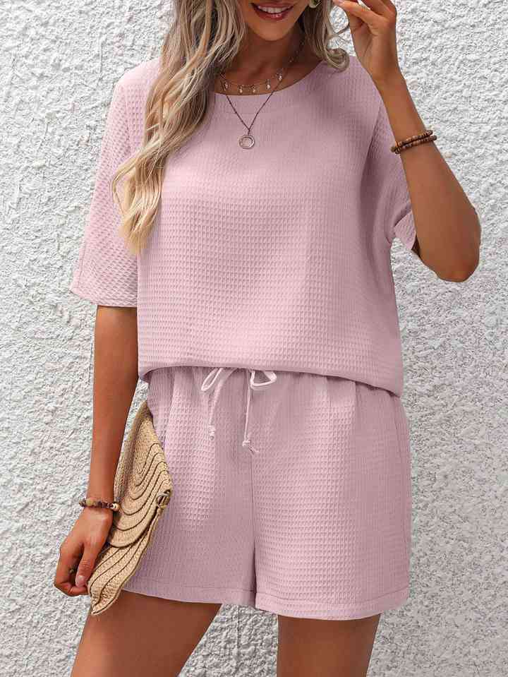 Waffle-Knit Top and Shorts Set king-general-store-5710.myshopify.com