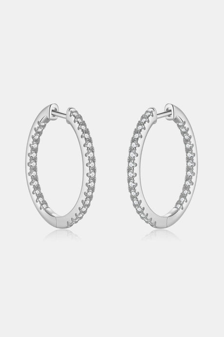 Inlaid Zircon 925 Sterling Silver Huggie Earrings king-general-store-5710.myshopify.com