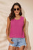 Buttoned Cutout Ribbed Trim Knit Tank king-general-store-5710.myshopify.com