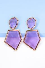 Geometrical Shape Zinc Alloy Frame Resin Dangle Earrings king-general-store-5710.myshopify.com