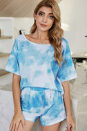 Tie-Dye Boat Neck Top and Shorts Lounge Set king-general-store-5710.myshopify.com