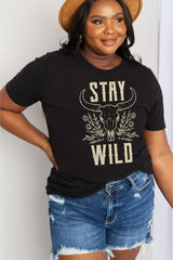 Simply Love Full Size STAY WILD Graphic Cotton Tee king-general-store-5710.myshopify.com