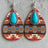 Turquoise Teardrop Shape Wooden Dangle Earrings king-general-store-5710.myshopify.com