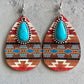 Turquoise Teardrop Shape Wooden Dangle Earrings king-general-store-5710.myshopify.com