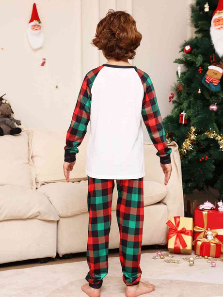 Reindeer Graphic Top and Plaid Pants Set king-general-store-5710.myshopify.com