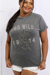 Simply Love Full Size GO WILD 1974 Graphic Cotton Tee king-general-store-5710.myshopify.com
