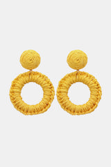 Round Shape Raffia Grass Dangle Earrings king-general-store-5710.myshopify.com