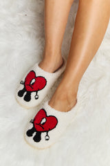 Melody Love Heart Print Plush Slippers king-general-store-5710.myshopify.com