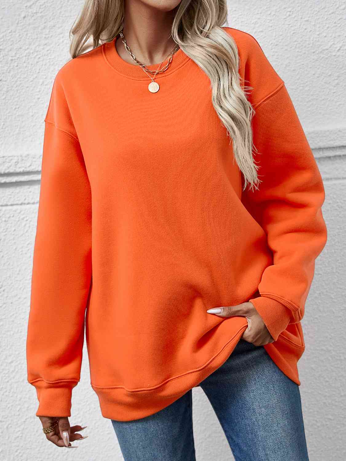 Round Neck Long Sleeve Sweatshirt king-general-store-5710.myshopify.com