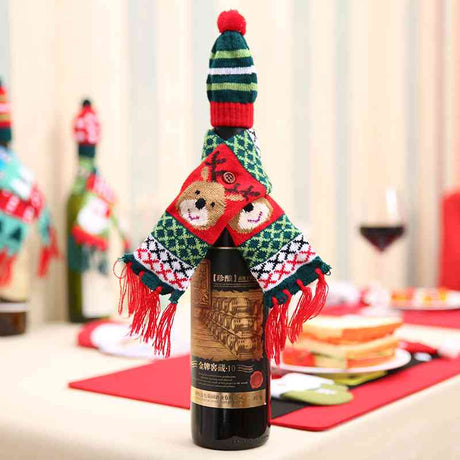 Christmas Hat and Scarf Wine Bottle Decoration king-general-store-5710.myshopify.com