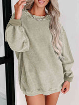 Round Neck Dropped Shoulder Sweatshirt king-general-store-5710.myshopify.com