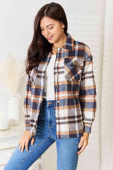 Double Take Plaid Button Front Shirt Jacket with Breast Pockets king-general-store-5710.myshopify.com