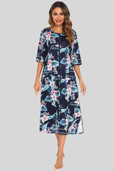 Printed Slit Night Dress with Pockets king-general-store-5710.myshopify.com