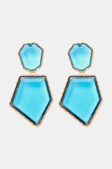 Geometrical Shape Zinc Alloy Frame Resin Dangle Earrings king-general-store-5710.myshopify.com