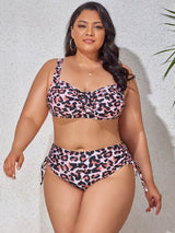 Plus Size Printed Drawstring Detail Bikini Set king-general-store-5710.myshopify.com