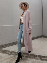 Double Take Waffle Knit Open Front Duster Cardigan With Pockets king-general-store-5710.myshopify.com