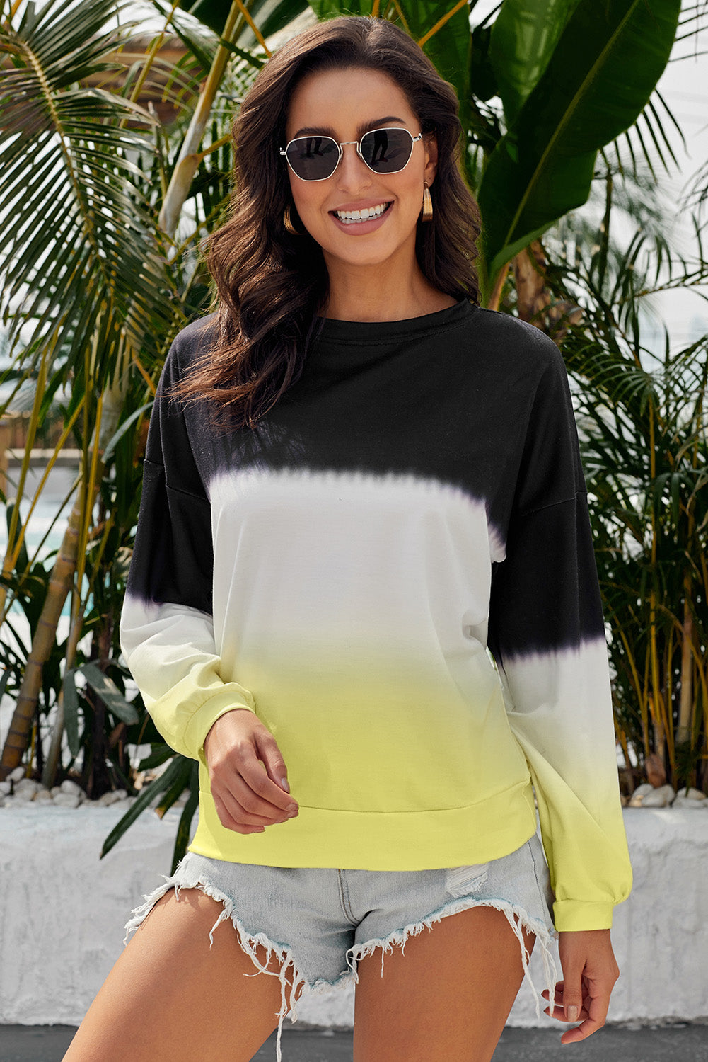 Tie-Dye Drop Shoulder Round Neck Sweatshirt king-general-store-5710.myshopify.com