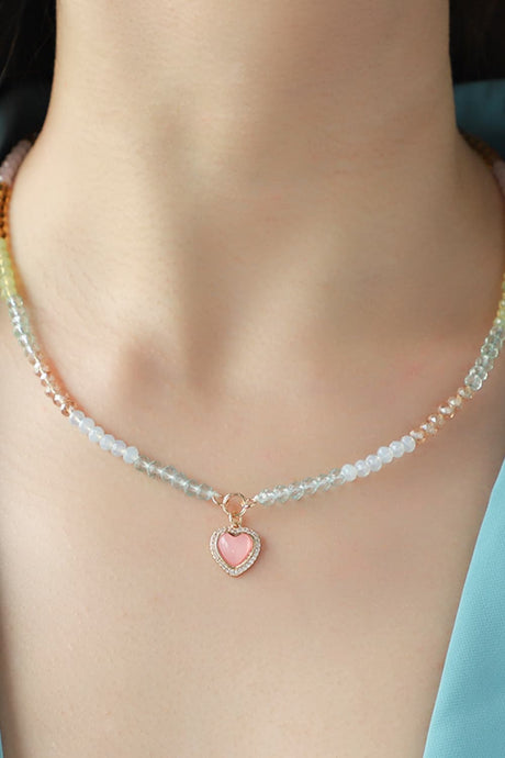 Heart Pendant Beaded Necklace king-general-store-5710.myshopify.com