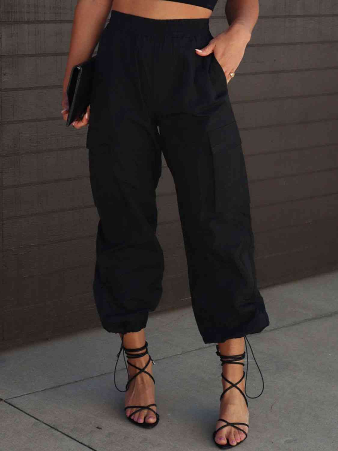 High Waist Drawstring Pants with Pockets king-general-store-5710.myshopify.com