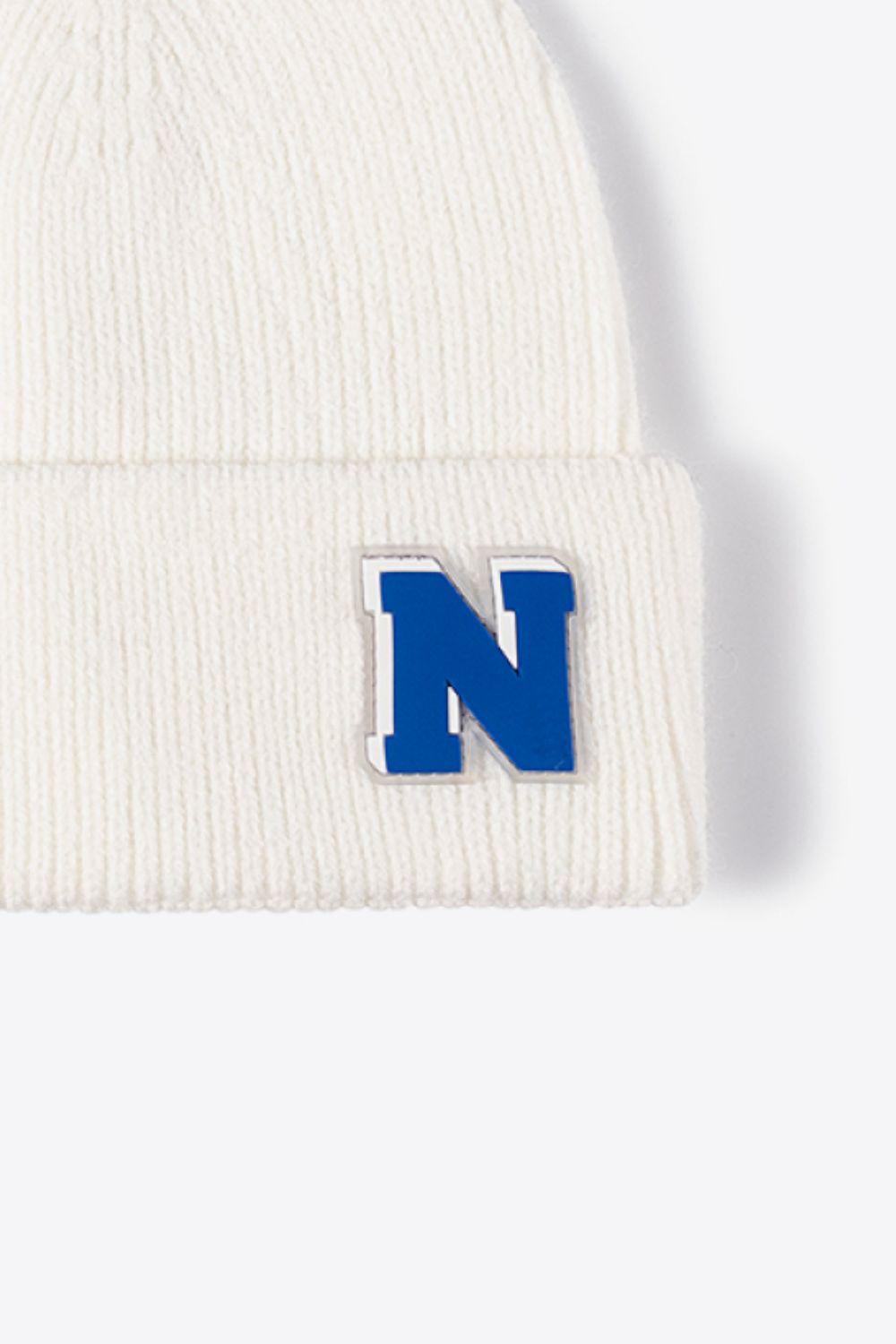 Letter N Patch Cuffed Knit Beanie king-general-store-5710.myshopify.com