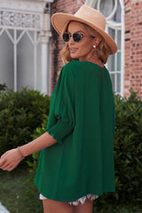 Round Neck Dolman Sleeve Textured Blouse king-general-store-5710.myshopify.com