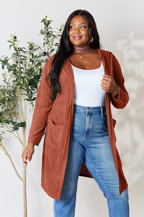 Basic Bae Full Size Ribbed Open Front Long Sleeve Cardigan king-general-store-5710.myshopify.com