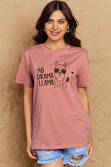 Simply Love Full Size NO DRAMA LLAMA Graphic Cotton Tee king-general-store-5710.myshopify.com