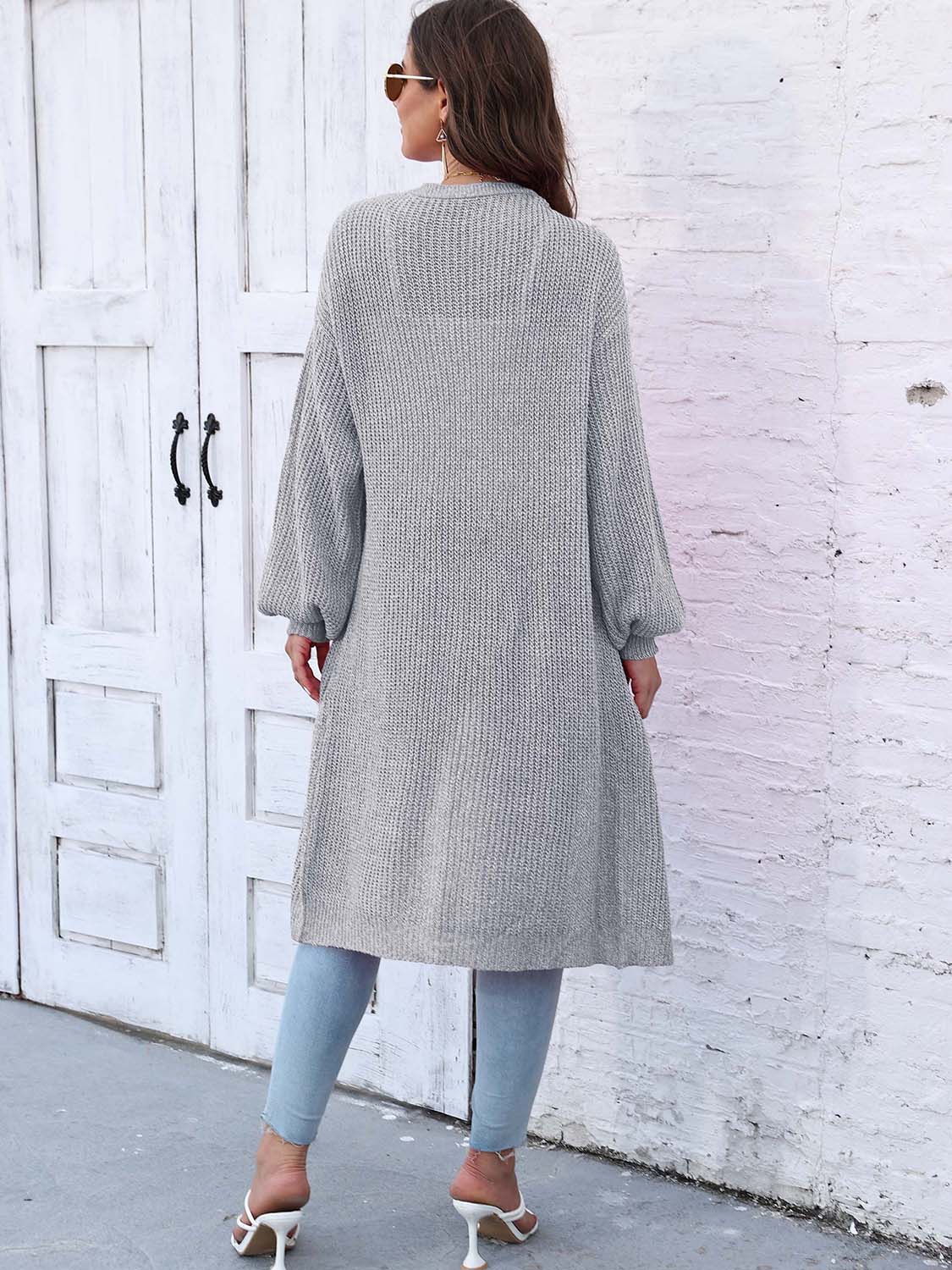 Open Front Longline Cardigan with Pockets king-general-store-5710.myshopify.com