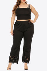 Plus Size Openwork Elastic Waist Pants king-general-store-5710.myshopify.com