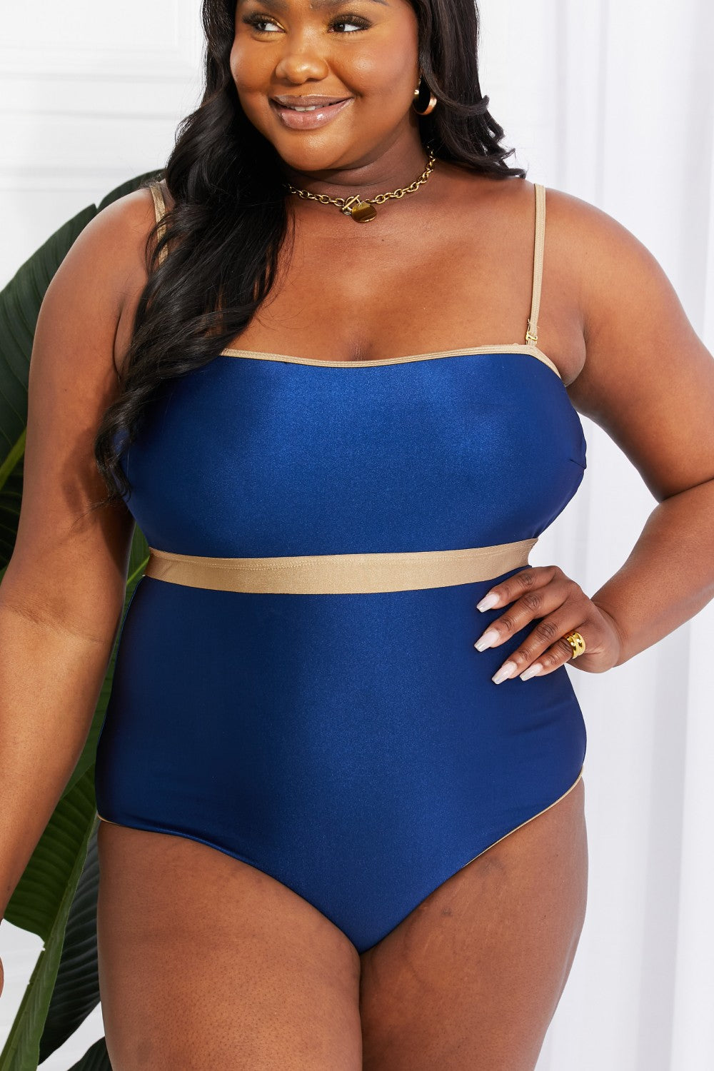 Marina West Swim Wave Break Contrast Trim One-Piece king-general-store-5710.myshopify.com