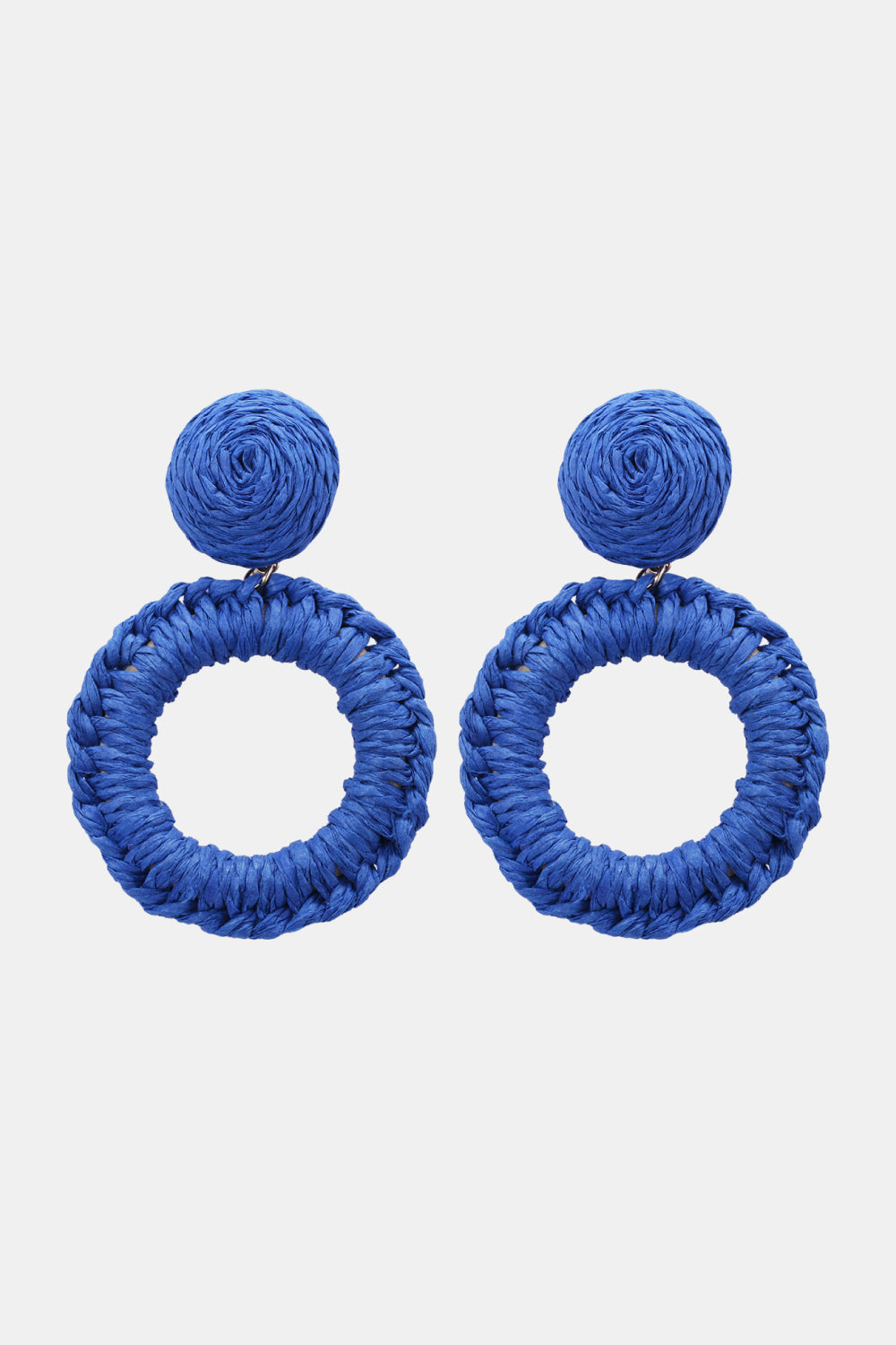 Round Shape Raffia Grass Dangle Earrings king-general-store-5710.myshopify.com