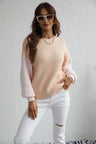 Two-Tone Rib-Knit Dropped Shoulder Sweater king-general-store-5710.myshopify.com