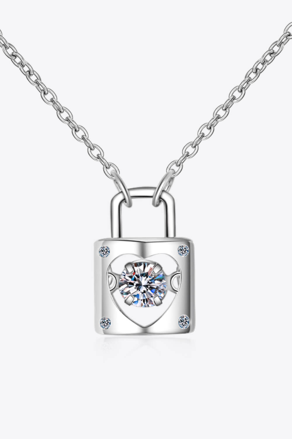 Moissanite Lock Pendant Necklace king-general-store-5710.myshopify.com