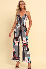 Printed Spaghetti Strap Tied Jumpsuit king-general-store-5710.myshopify.com