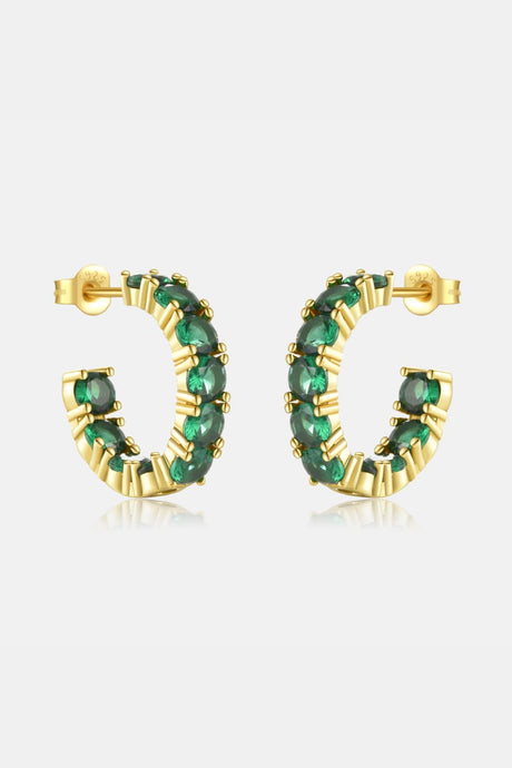 Inlaid Zircon C-Hoop Earrings king-general-store-5710.myshopify.com