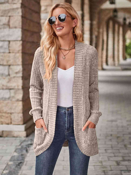 Open Front Cardigan with Pockets king-general-store-5710.myshopify.com