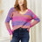 Double Take Multicolored Rib-Knit V-Neck Knit Pullover king-general-store-5710.myshopify.com