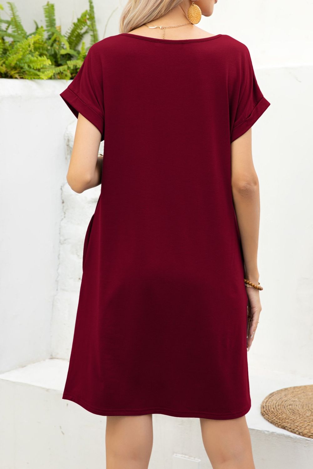 Scoop Neck Short Sleeve Pocket Dress king-general-store-5710.myshopify.com