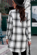 Plaid Button-Up Longline Shirt Jacket king-general-store-5710.myshopify.com