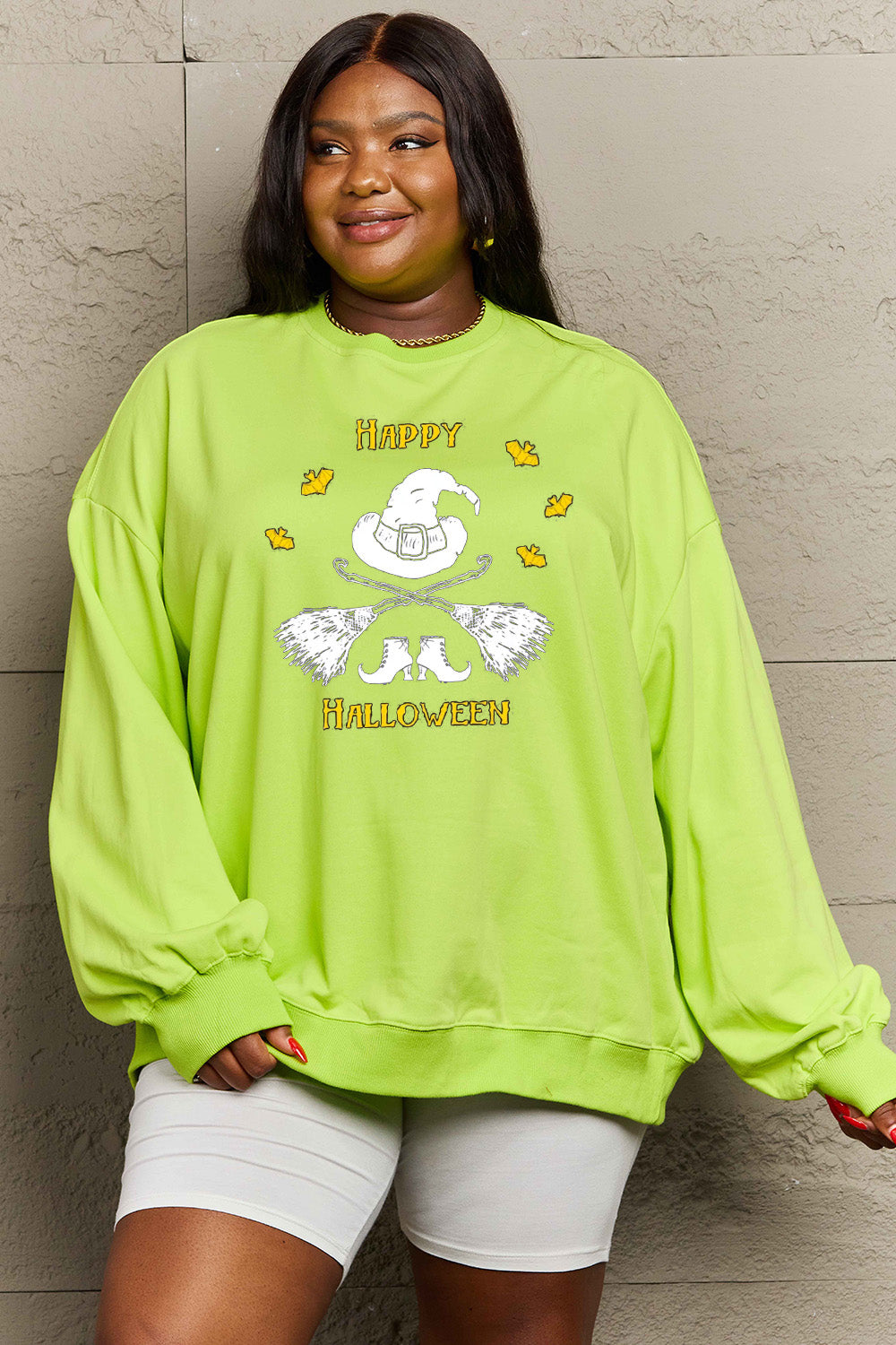 Simply Love Full Size HAPPY HALLOWEEN Graphic Sweatshirt king-general-store-5710.myshopify.com