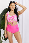 Marina West Swim Sanibel Crop Swim Top and Ruched Bottoms Set in Pink king-general-store-5710.myshopify.com