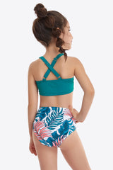 Printed Drawstring Ruched Two-Piece Swim Set king-general-store-5710.myshopify.com