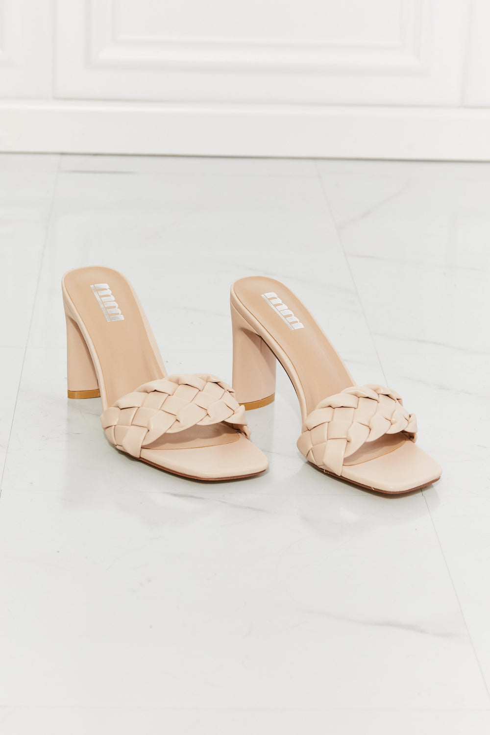 MMShoes Top of the World Braided Block Heel Sandals in Beige king-general-store-5710.myshopify.com