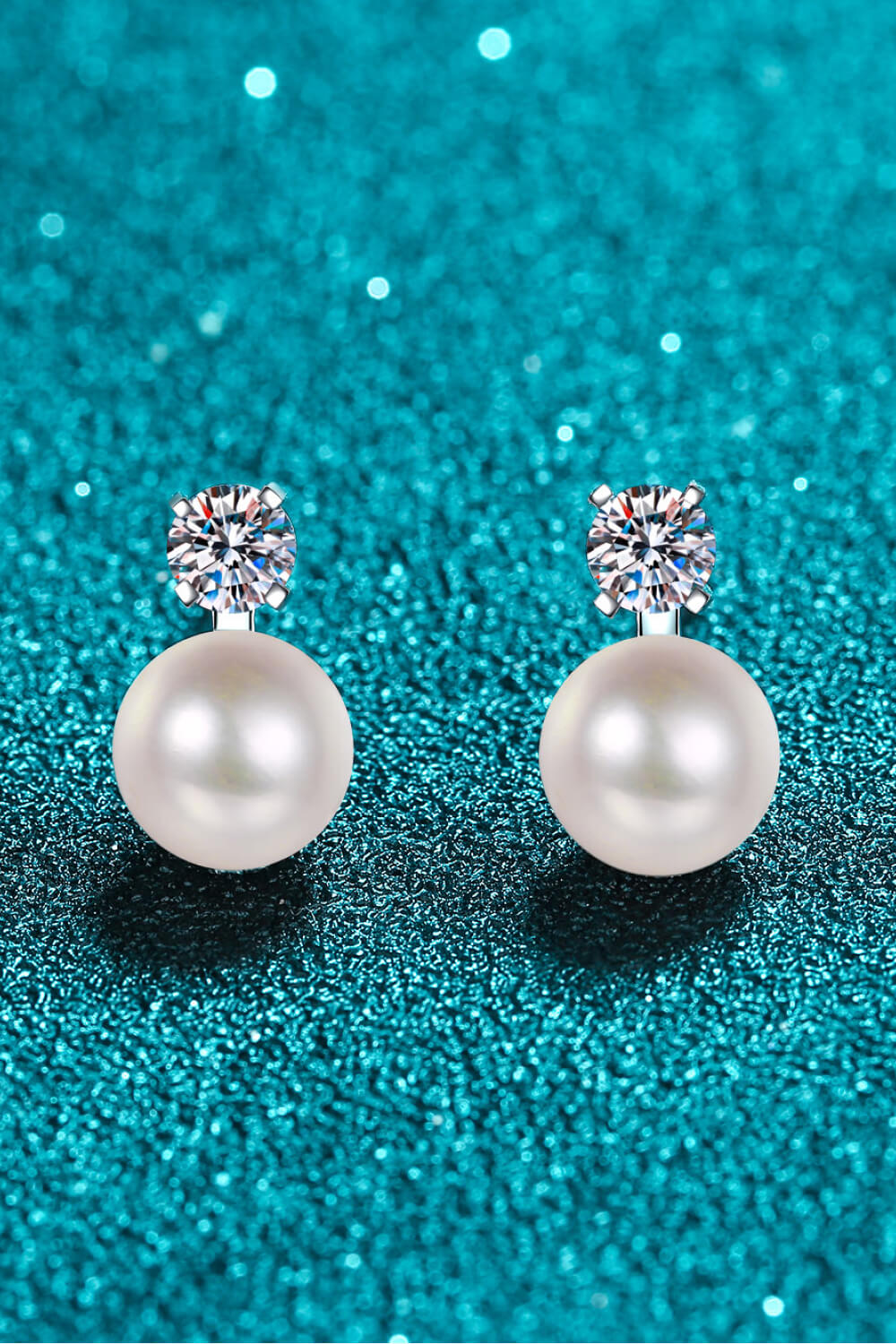 Moissanite Pearl Stud Earrings king-general-store-5710.myshopify.com