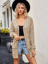 Cable-Knit Long Sleeve Cardigan king-general-store-5710.myshopify.com