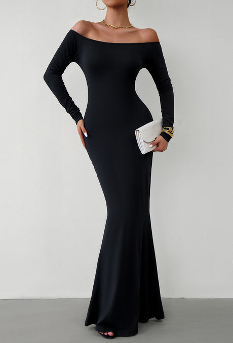 Off-Shoulder Long Sleeve Maxi Dress king-general-store-5710.myshopify.com