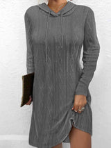 Drawstring Hooded Sweater Dress king-general-store-5710.myshopify.com