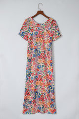 Floral Round Neck Short Sleeve Dress king-general-store-5710.myshopify.com