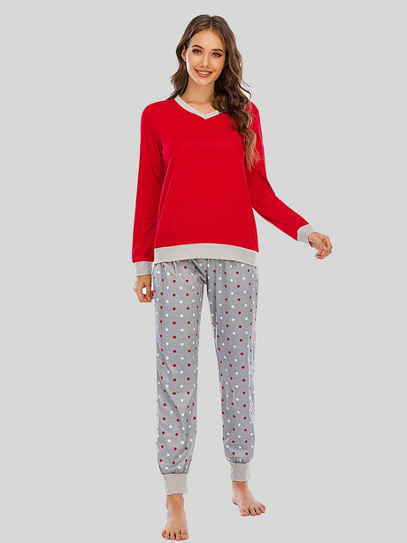 Long Sleeve Top and Polka Dot Pants Set king-general-store-5710.myshopify.com