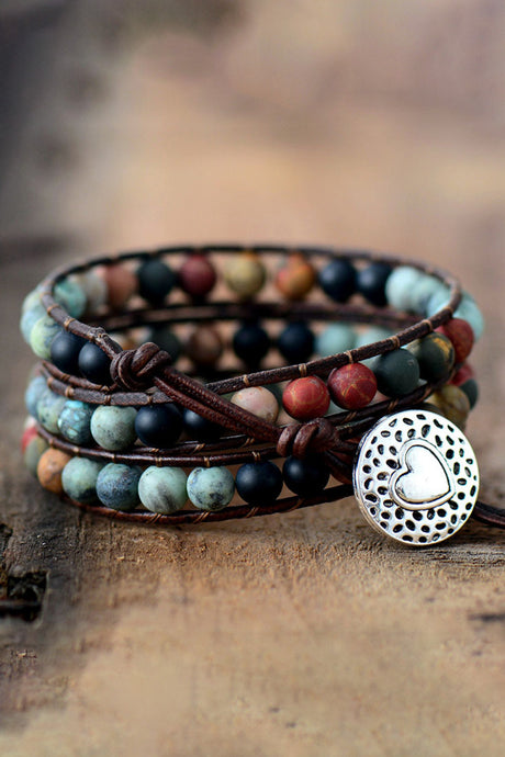 Handmade Triple Layer Beaded Agate Bracelet king-general-store-5710.myshopify.com